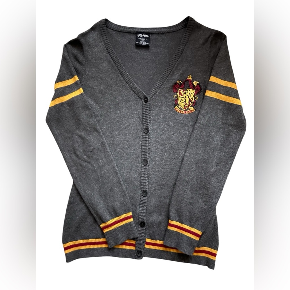 Harry Potter Warner Bros. Dark Gray Gryffindor Cardigan Sz. Small